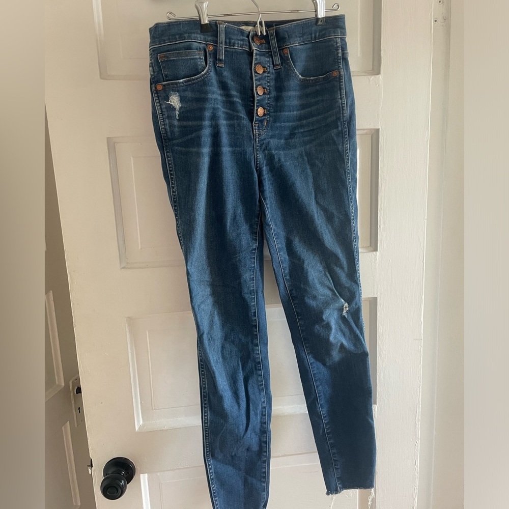 Madewell 10" High-Rise Skinny Jeans: Button-Front Edition - Size 28